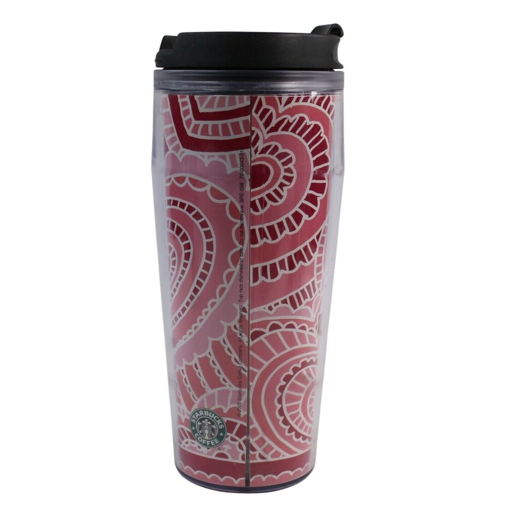 VTG Starbucks Valentines Day Red Pink Hearts Tumbler Travel Coffee 2004 16 Oz - Picture 3 of 5